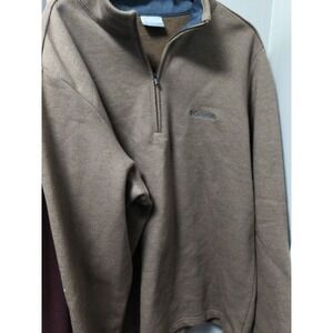 Columbia Men's Sweater Weather Half Zip Pullover XL Tan Cotton